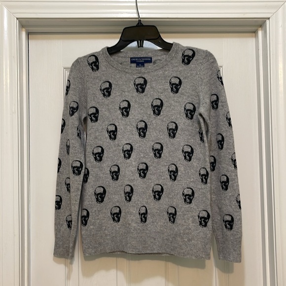 Chelsea & Theodore - 100% cashmere skull pattern crewneck pullover sweater - XS - Picture 2 of 5